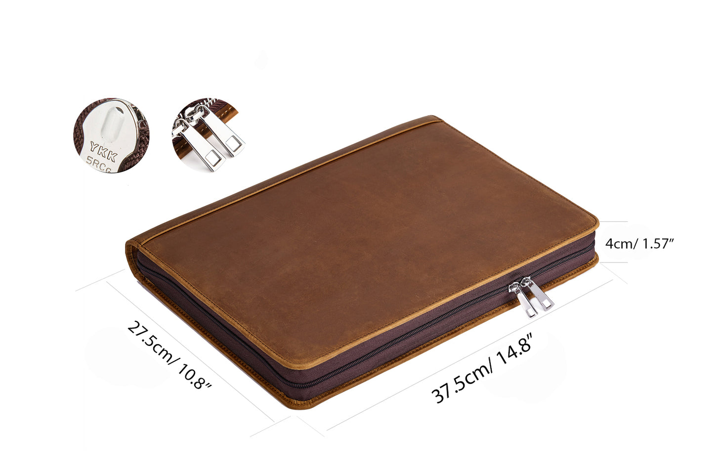 Personalized Genuine Leather 3 Ring Binder with Clipboard, Zipper Leather Portfolio, Business Legal Pad/A4 Padfolio, Gift for Him/ Her