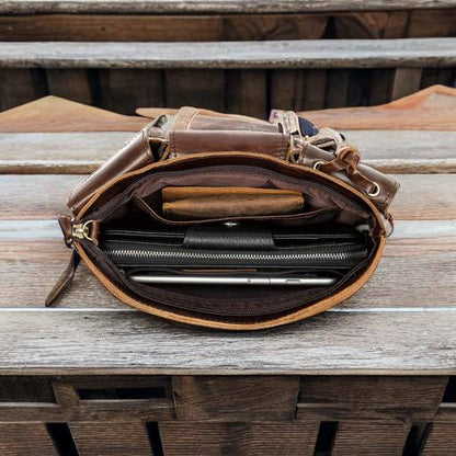 Custom Genuine Leather Waist Bag for Men, Leather Travel Organiser, Toiletry Bag for Men, Sling Bag, Leather Bum Bag