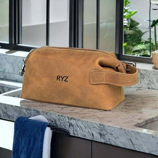 Custom Crazy Horse Leather Dopp kit, Leather Travel Organiser, Toiletry Bag for Men, Gift for Him