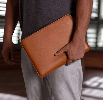 Custom Genuine Leather MacBook Sleeve Pouch, Leather Laptop Holder, MacBook 13" Holder, Office Gift, Back to School Gift