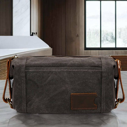 Custom Canvas + Leather Dopp kit, Travel Organiser, Toiletry Bag for Men, Cosmetics Bag for Men, Gift for Him