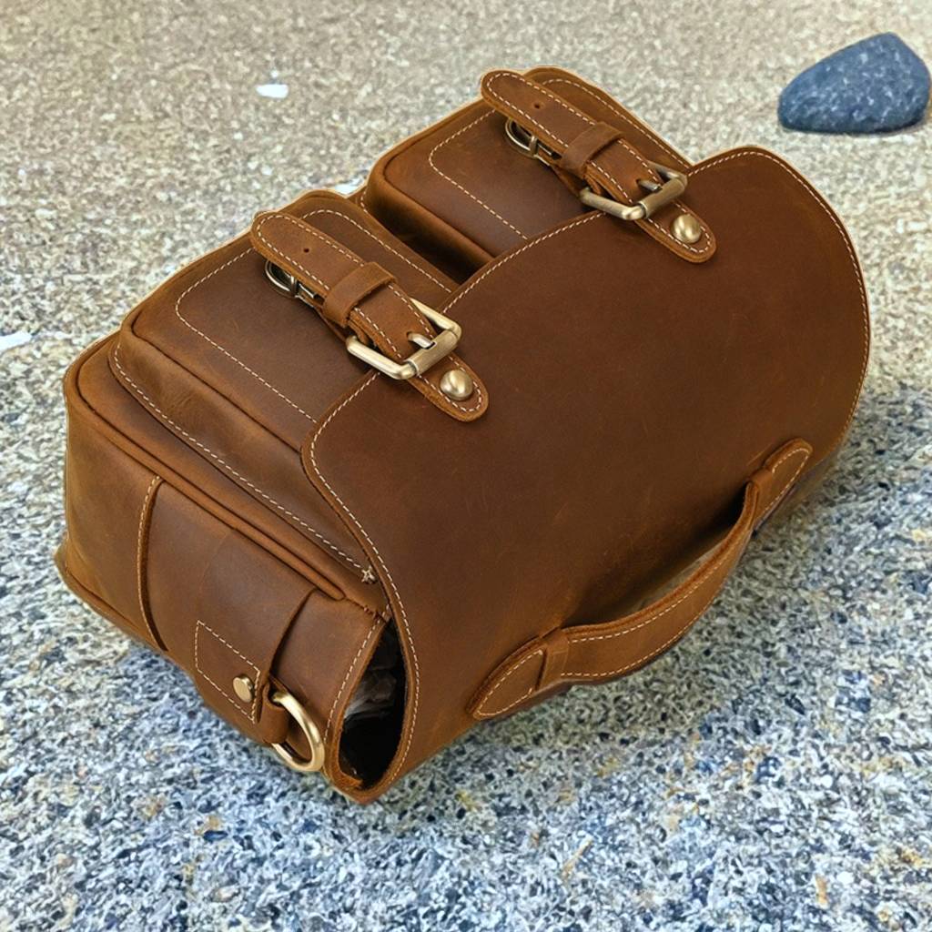 Custom Crazy Horse Leather Camera Bag with Strap, Camera Holder Waterproof, Leather Messenger Bag, Travel Dopp Kit, Gift for Him