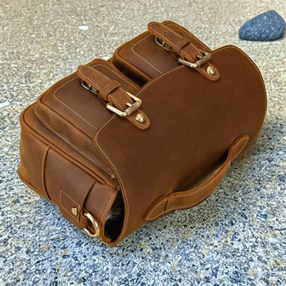 Custom Crazy Horse Leather Camera Bag with Strap, Camera Holder Waterproof, Leather Messenger Bag, Travel Dopp Kit, Gift for Him