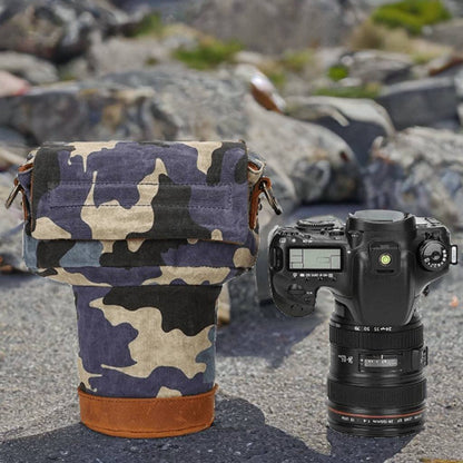 Canvas + Crazy Horse Leather Camera Bag with Strap, Camera Holder, Camera Pocket, Gift for Him