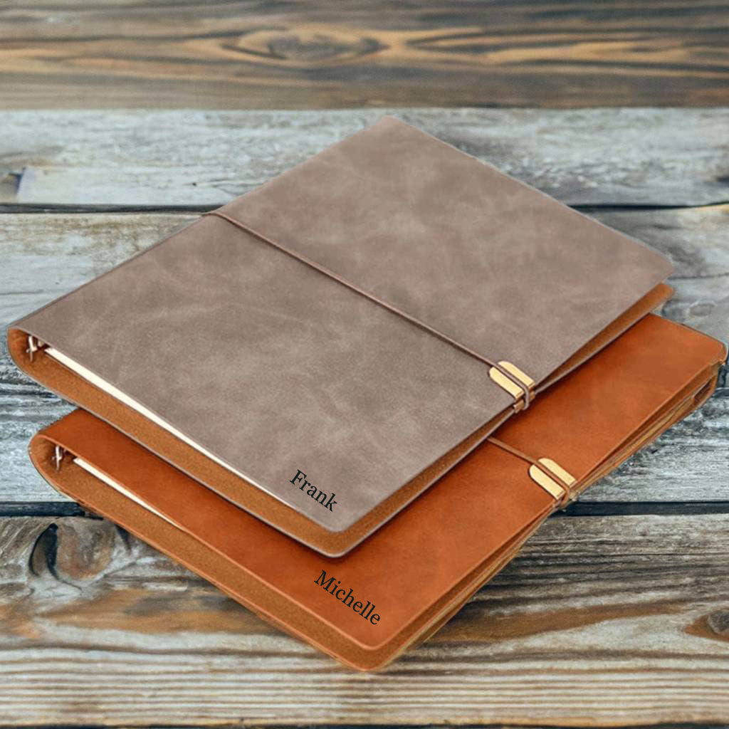 Custom Vegan Leather Portfolio A5/ B5, Leather 6 Ring Binder, Leather Notebook, Office Gift, Custom Gift for Company