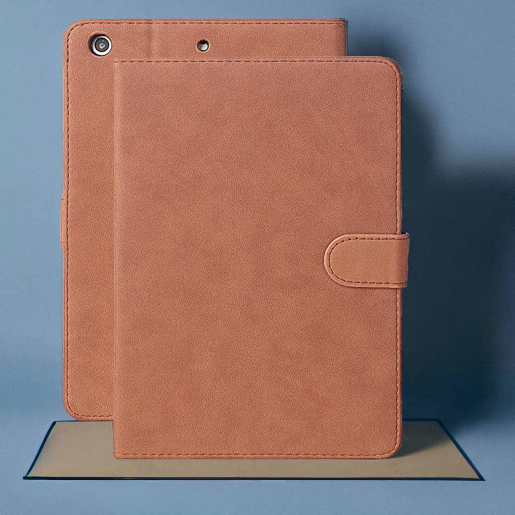 Leather iPad Case with Snap Fastener, Leather iPad Stand, PU Leather Case for iPad 2018/ 2017/ Pro/ Air 5/4/3/2/1/ mini 4/3/2/1, Gift