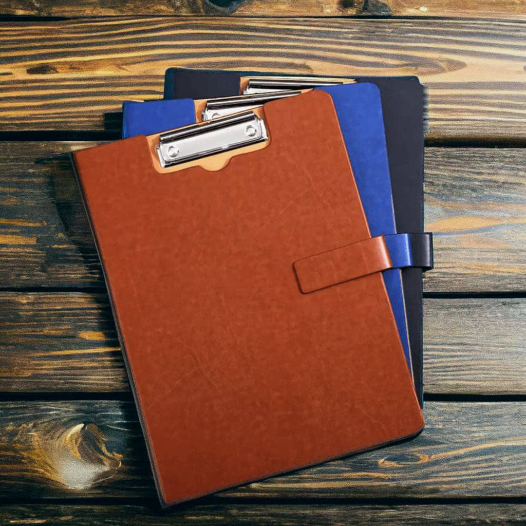 Custom Leather Portfolio Clipboard with Button, Letter Size/A4 /Legal Paper Planner, Meeting Memo/ Menu Clipboard, Office Gift, Coach Gift