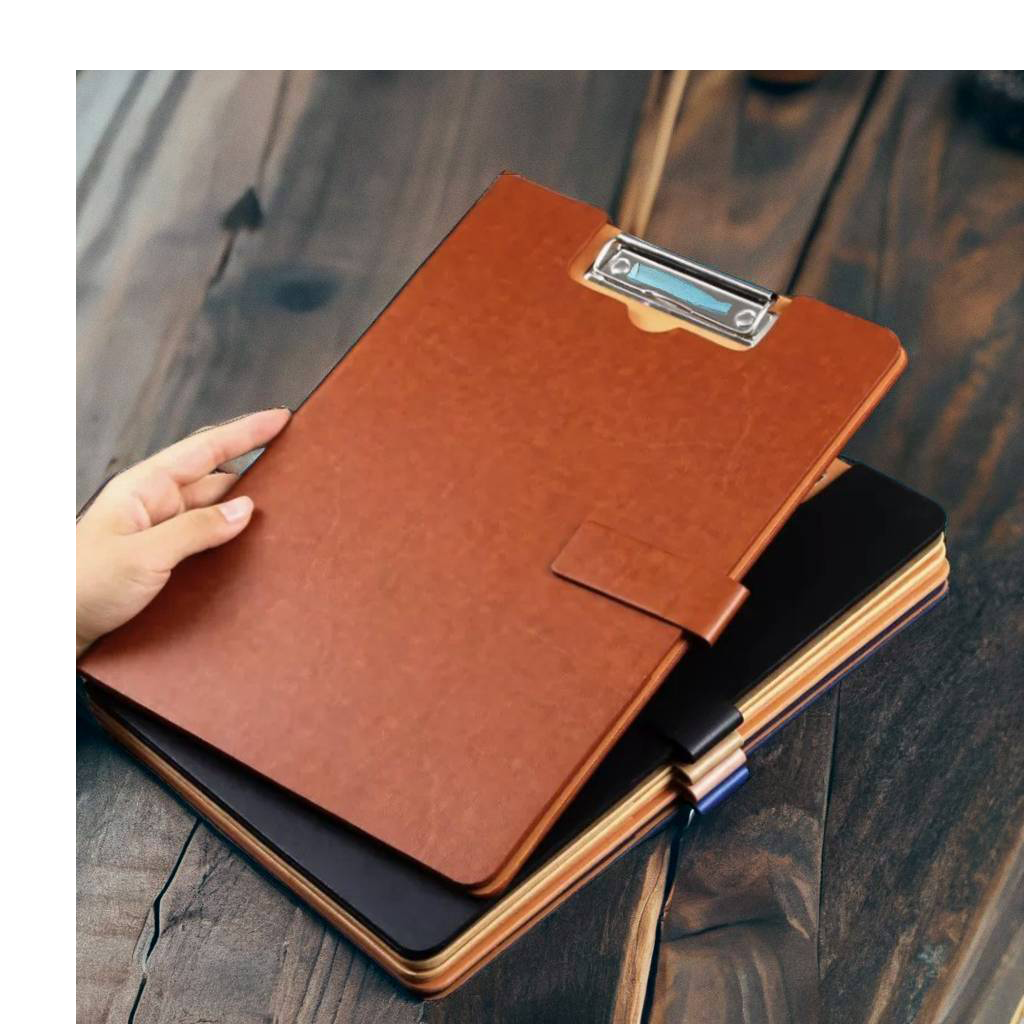 Custom Leather Portfolio Clipboard with Button, Letter Size/A4 /Legal Paper Planner, Meeting Memo/ Menu Clipboard, Office Gift, Coach Gift