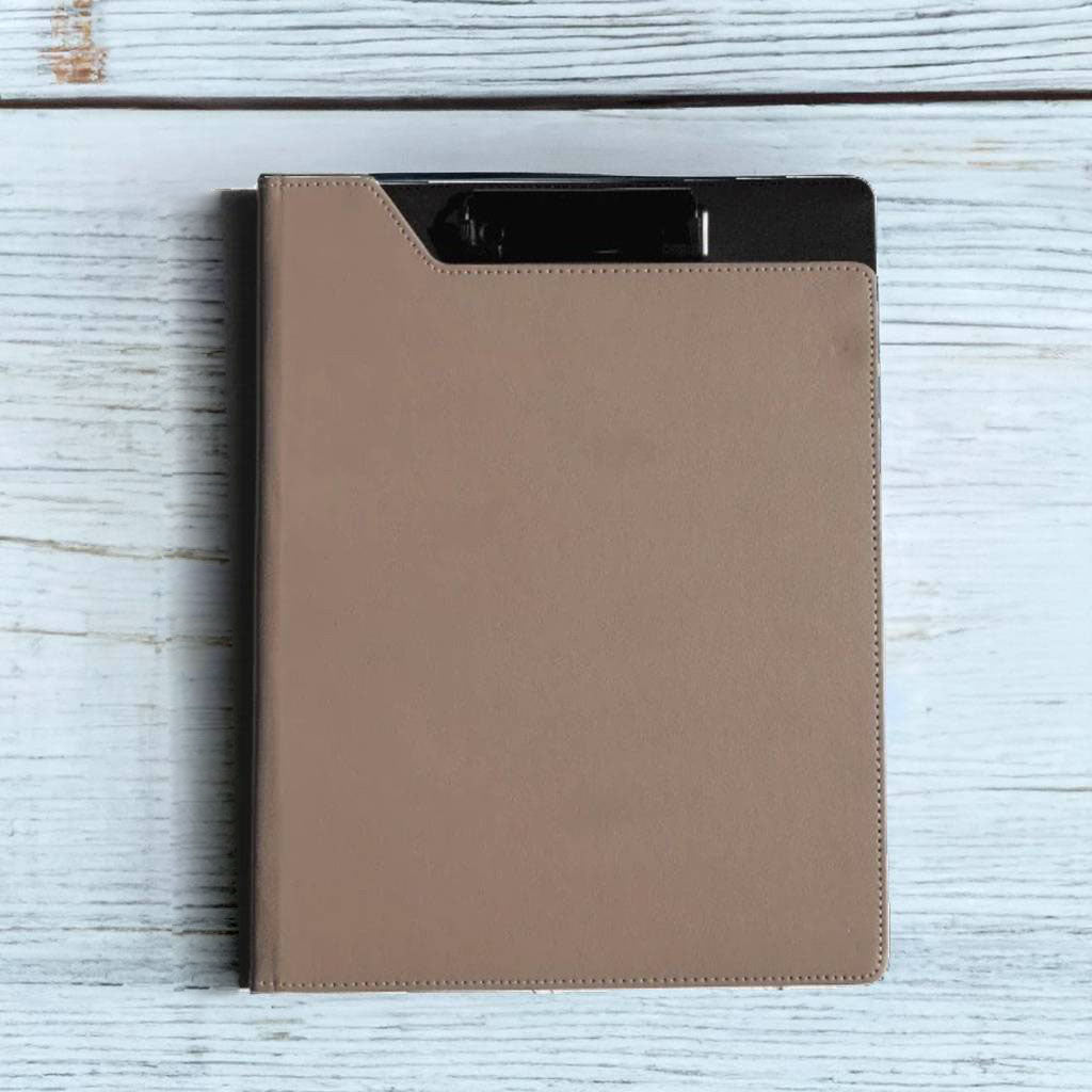 Custom Leather Portfolio Clipboard with Button Fastener, Letter Size/A4 /Legal Paper Planner, Meeting Memo/ Menu Clipboard, Office Gift