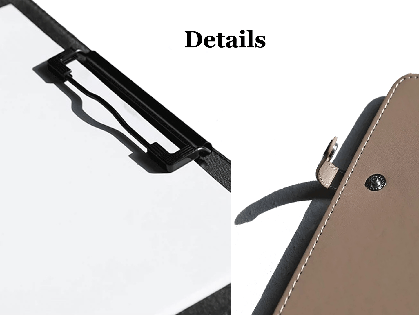 Custom Leather Portfolio Clipboard with Button Fastener, Letter Size/A4 /Legal Paper Planner, Meeting Memo/ Menu Clipboard, Office Gift