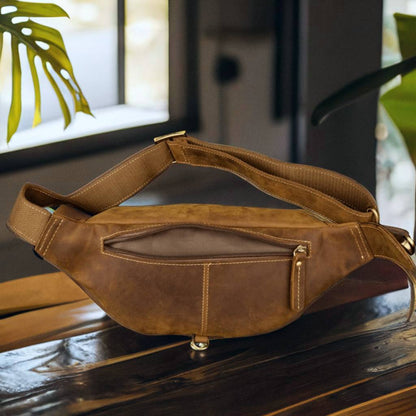 Custom Genuine Leather Fanny Pack, Leather Travel Organiser, Toiletry Bag, Sling Bag, Leather Bum Bag, Leather Hip Bag