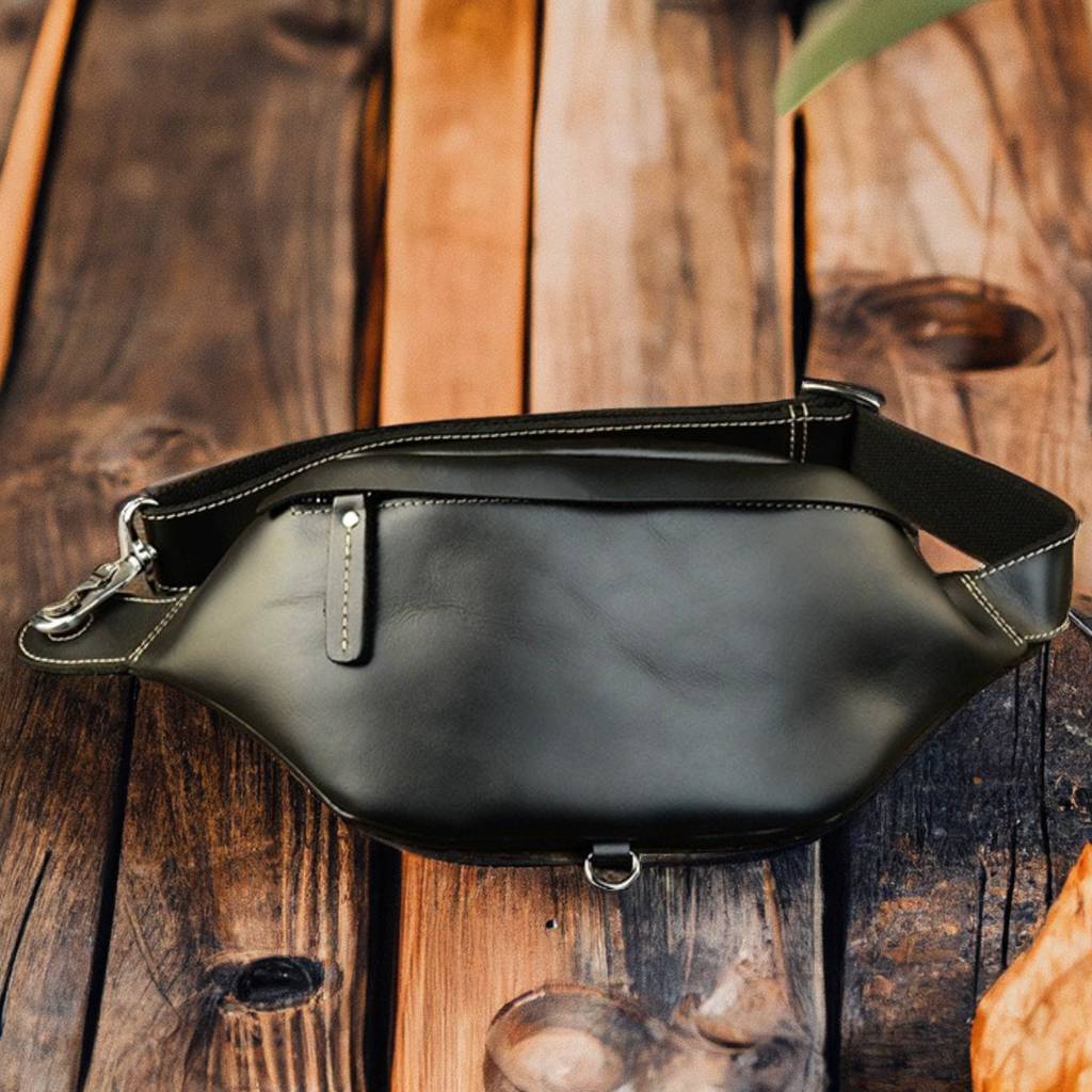 Custom Genuine Leather Fanny Pack, Leather Travel Organiser, Toiletry Bag, Sling Bag, Leather Bum Bag, Leather Hip Bag