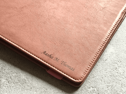 Pink Custom Leather Clipboard Portfolio, Notebook Holder, A4 File Folder, Business Notepad Folio Letter Size, Office Gifts