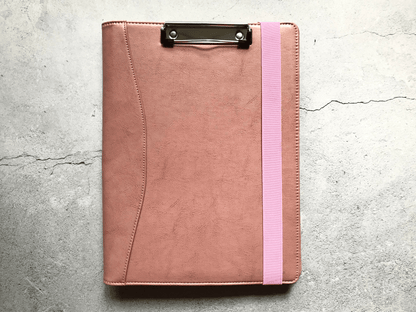 Pink Custom Leather Clipboard Portfolio, Notebook Holder, A4 File Folder, Business Notepad Folio Letter Size, Office Gifts