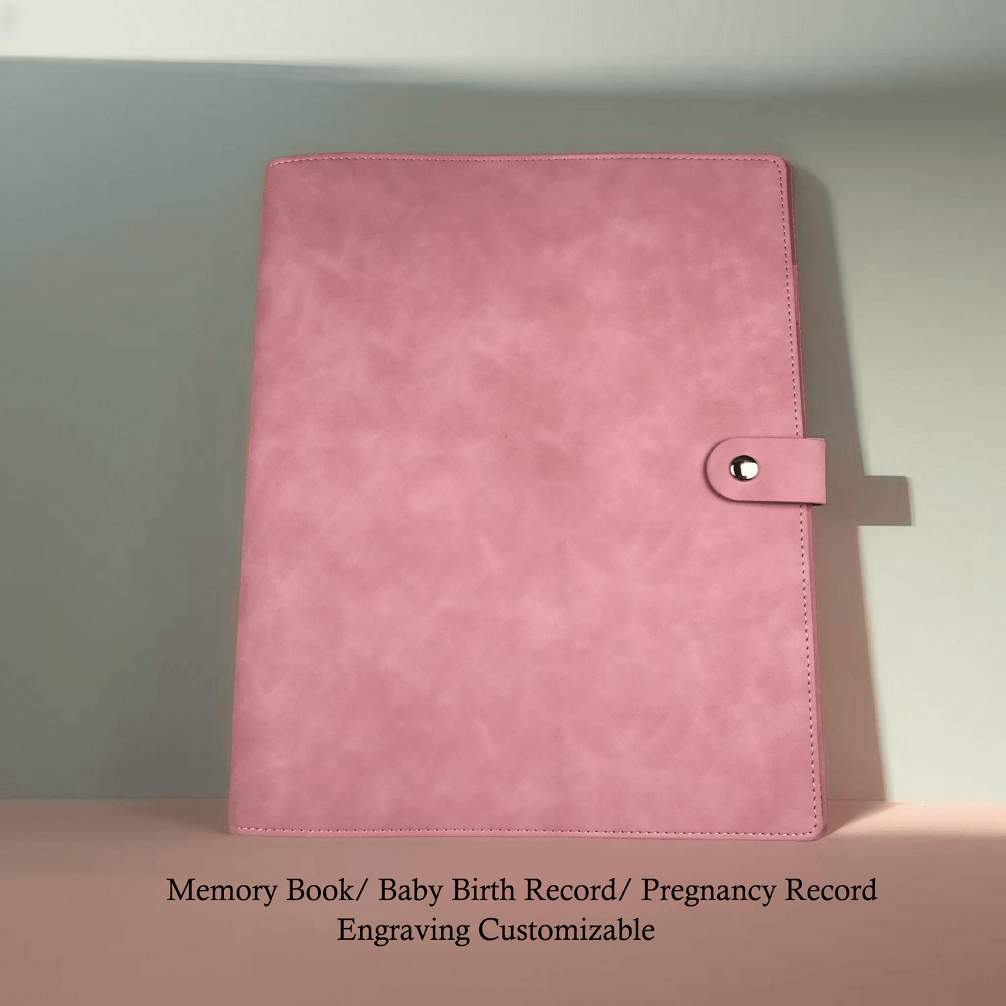 Custom Leather 4 Ring Binder with Clipboard, Baby Birth Record Book, Pregnancy Planner, Folder with Button Fastener, Best Gift for Her