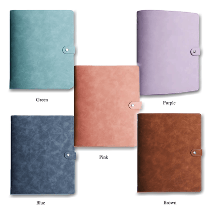 Custom Leather 4 Ring Binder with Clipboard, Baby Birth Record Book, Pregnancy Planner, Folder with Button Fastener, Best Gift for Her