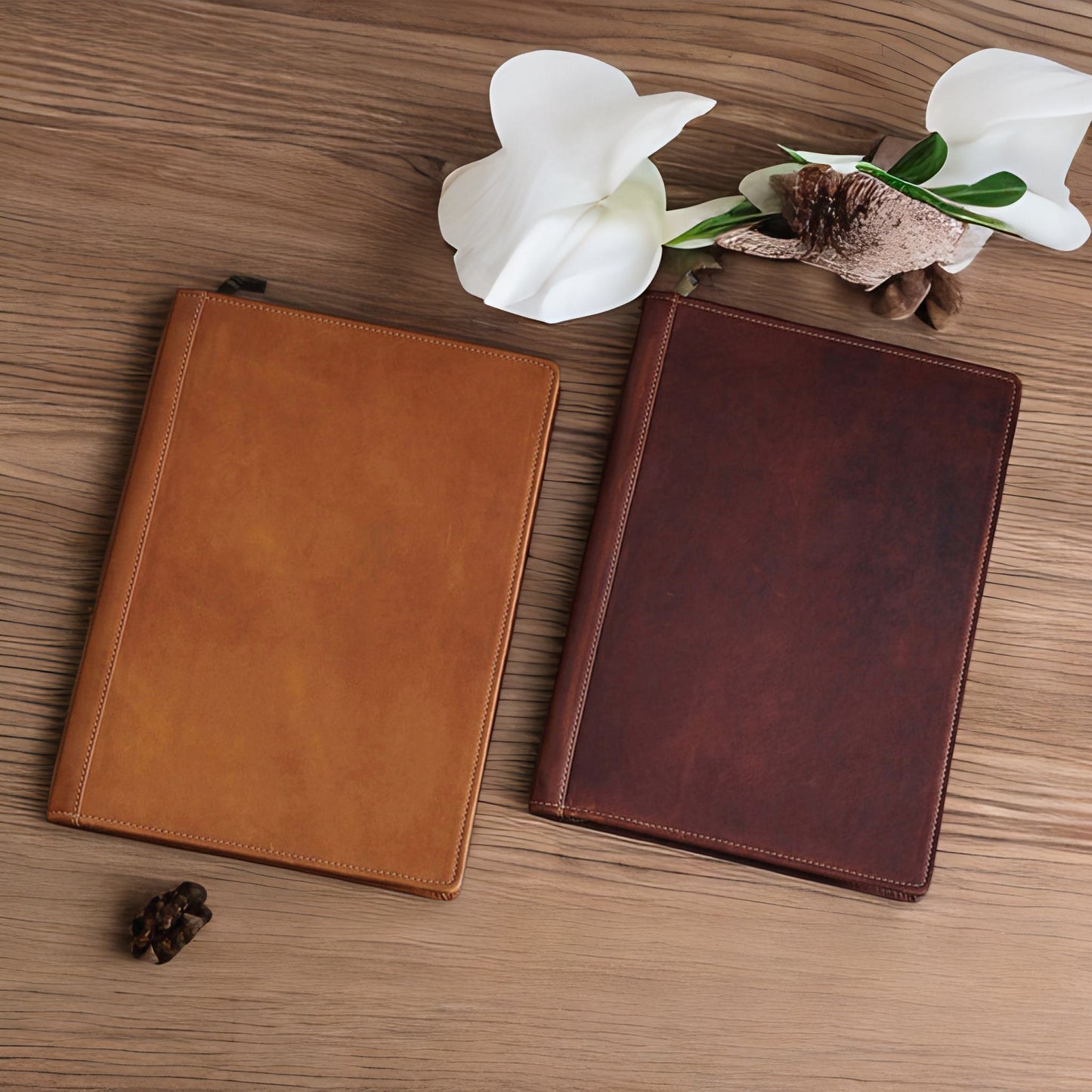 Genuine Leather Clipboard Portfolio, Notebook Holder, A4 File Folder, Business Notepad Folio Letter Size