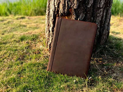 Personalized Leather 3 Ring Binder, A4 Size Leather Portfolio, Letter Size Zippered Business Organizer, Business Gift for Him