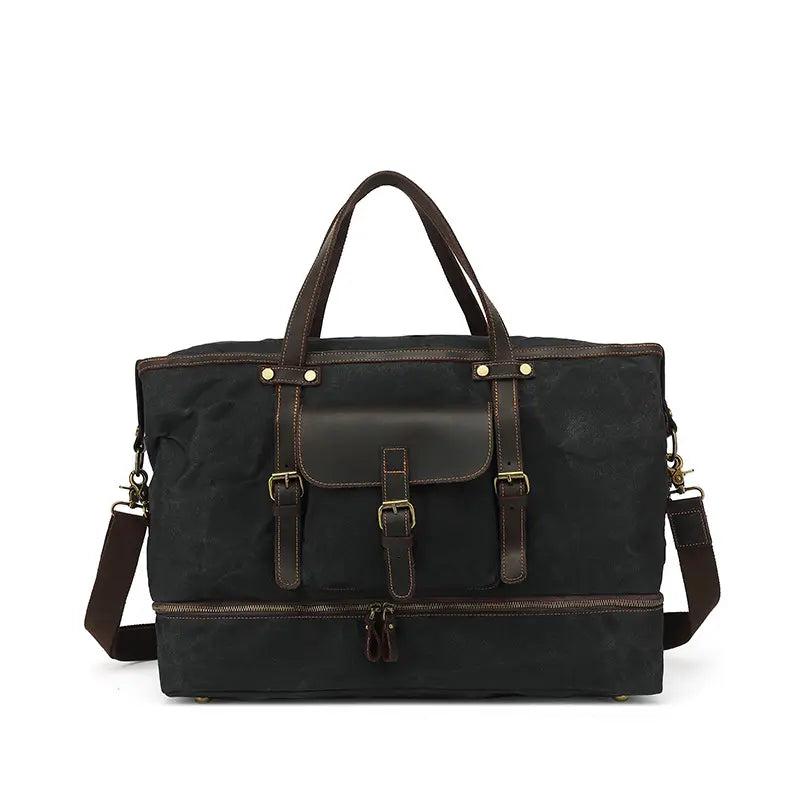 Canvas + Leather Briefcase, Travel Handbag for Men, Duffle Bag, Toiletry Bag, Gift for Men