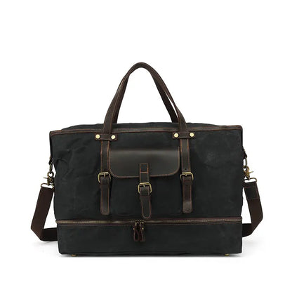 Canvas + Leather Briefcase, Travel Handbag for Men, Duffle Bag, Toiletry Bag, Gift for Men