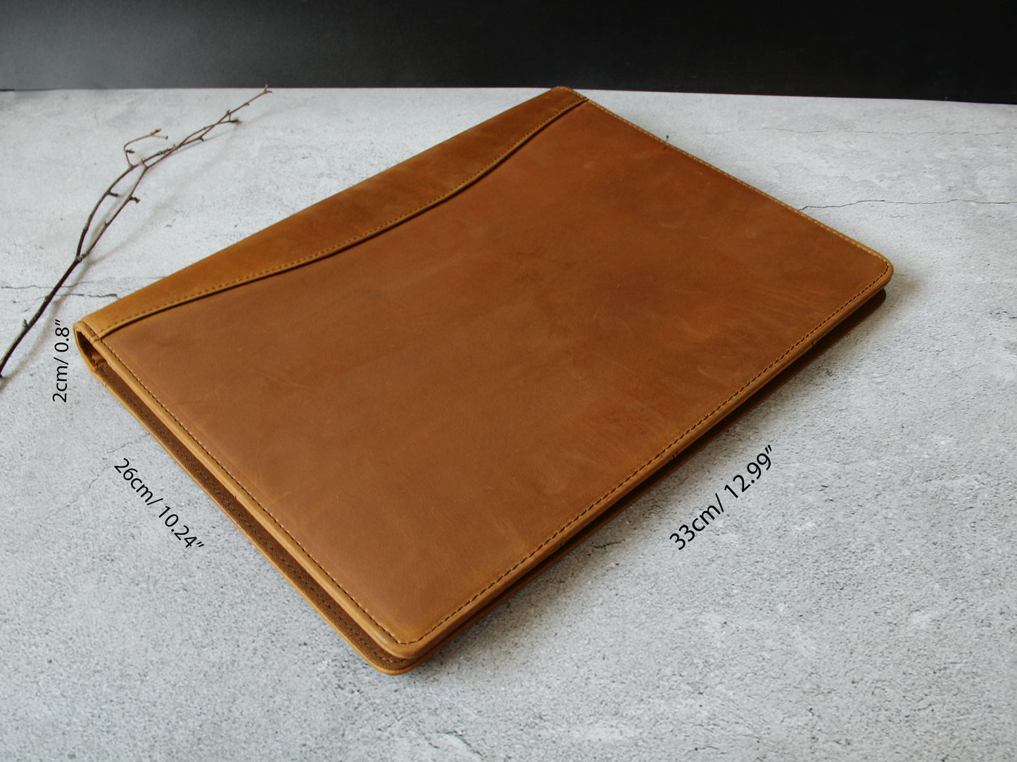 Handmade Crazy Horse Leather Clipboard Portfolio, Notebook Holder, A4 File Folder, Business Notepad Folio Letter Size